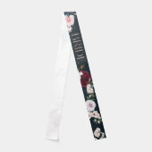Elegant Bride Rose Gold Navy & Burgundy Florals Sash (Front)