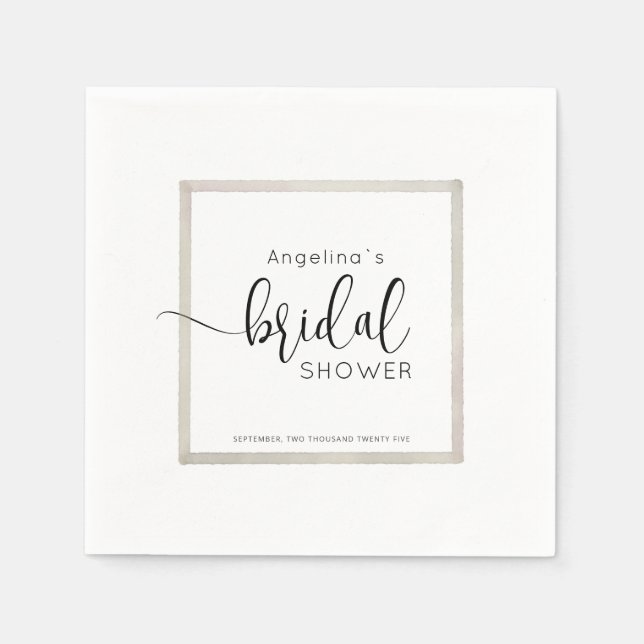 Elegant Bride Shower Party Napkins (Front)