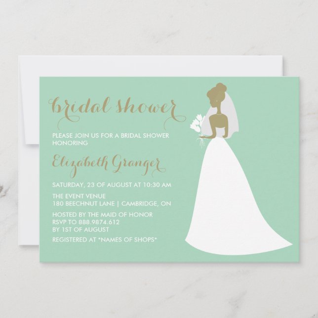 Elegant Bride Silhouette Bridal Shower Invitation (Front)