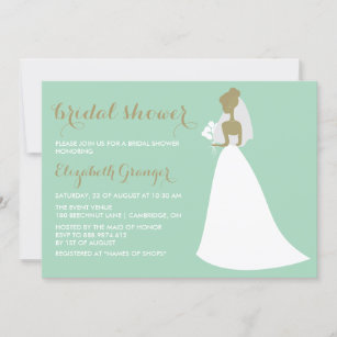 Elegant Bride Silhouette Bridal Shower Invitation