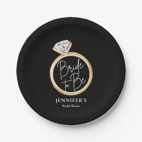 Elegant Bride To Be Bridal Shower Paper Plates