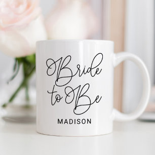 Elegant Bride to Be Calligraphy Name Coffee Mug