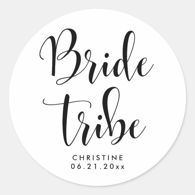 Elegant Bride tribe Classic Round Sticker (Front)