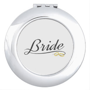 Elegant Bride Wedding Calligraphy Compact Mirror