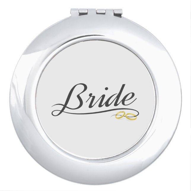 Elegant Bride Wedding Calligraphy | Compact Mirror (Front)