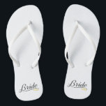 Elegant Bride Wedding Calligraphy | Flip Flops<br><div class="desc">For further customization, please click the "Customize" button and use our design tool to modify this template. If the options are available, you may change text and image by simply clicking on "Edit/Remove Text or Image Here" and add your own. If you wish to have this design added to a...</div>