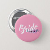 Elegant Bride Wedding Calligraphy | Pin Button (Front & Back)
