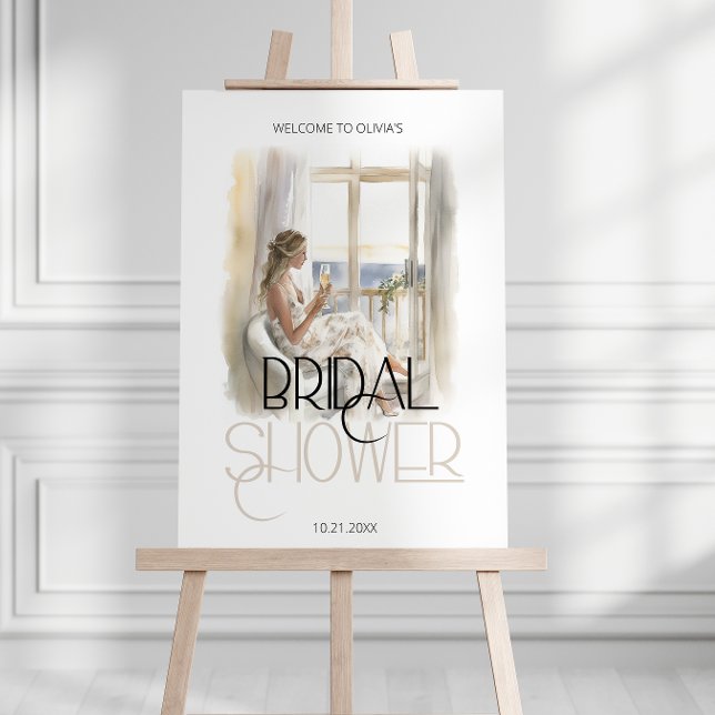 Elegant Bride Wedding Gown Bridal Shower Welcome Foam Board (Creator Uploaded)