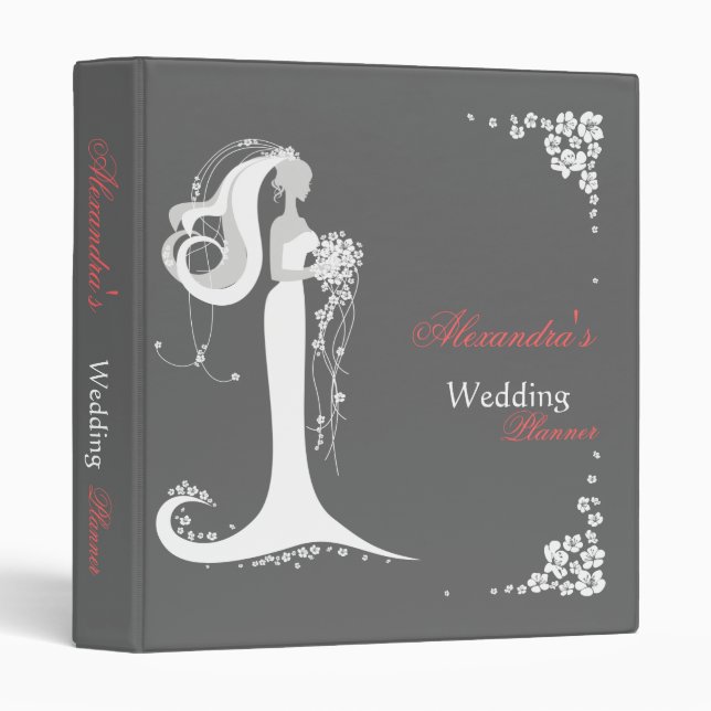 Elegant Bride Wedding Planner Album 3 Ring Binder (Front/Spine)