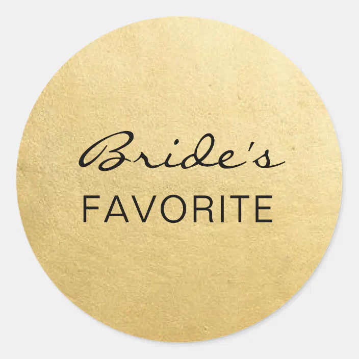 GOLD WEDDING FAVORS ROUND STICKERS LABELS FOR YOUR FAVORS 