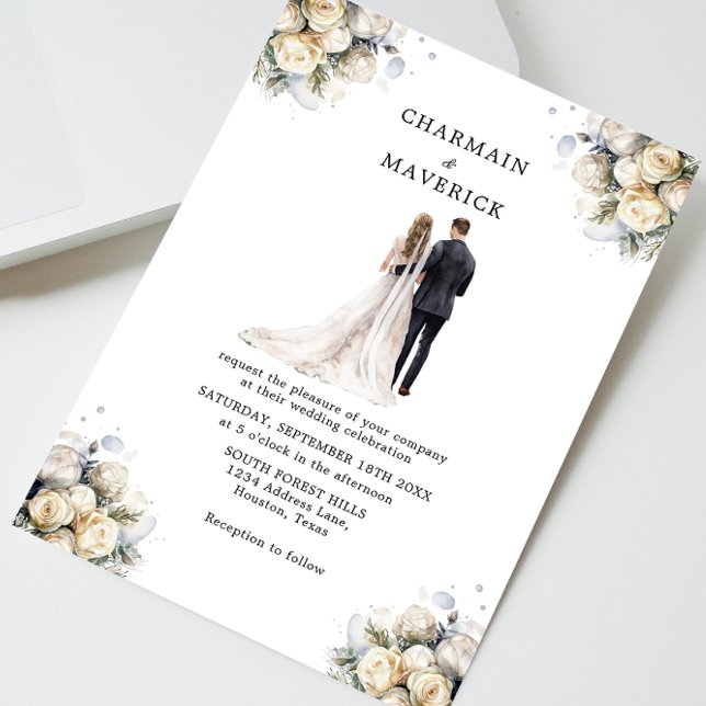 Elegant Bride's & Groom's Clip art Wedding Invitation (Creator Uploaded)
