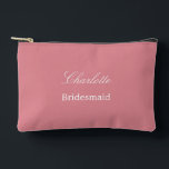 Elegant Bridesmaid Blush Pink Accessory Pouch<br><div class="desc">Elegant Bridesmaid Blush Pink Accessory Pouch, please personalize the name of the bridesmaid, using the online personalization template before ordering. The personalization template may also easily be used to personalize the design for other wedding guest roles, such as Maid of Honor, by changing the relevant text accordingly before before adding...</div>