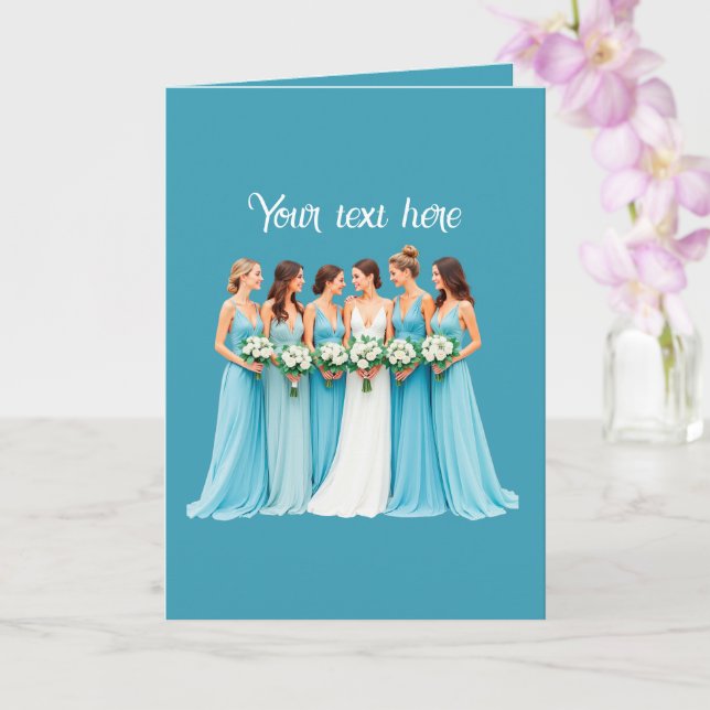 Elegant Bridesmaid customizable Wedding  Card (Orchid)