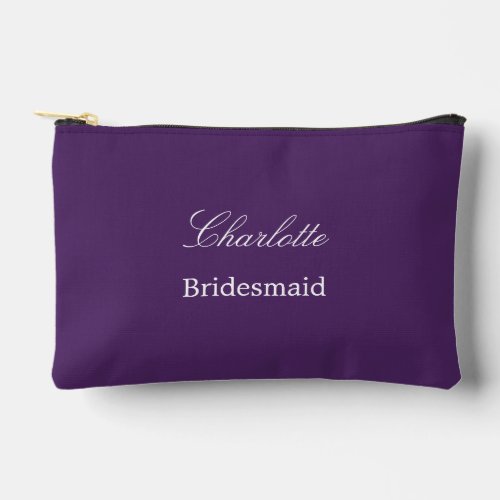 Elegant Bridesmaid Dark Purple Accessory Pouch
