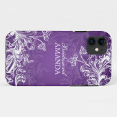 Elegant Bridesmaid Favor Vintage Swirls Purple Case-Mate iPhone Case (Back (Horizontal))
