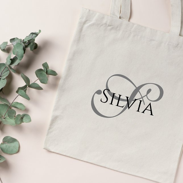 Elegant Bridesmaid Gift Monogram Tote Bag (Creator Uploaded)