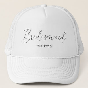 elegant bridesmaid name modern chic trendy trucker hat