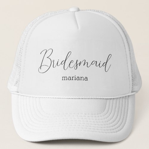elegant bridesmaid name modern chic trendy trucker hat
