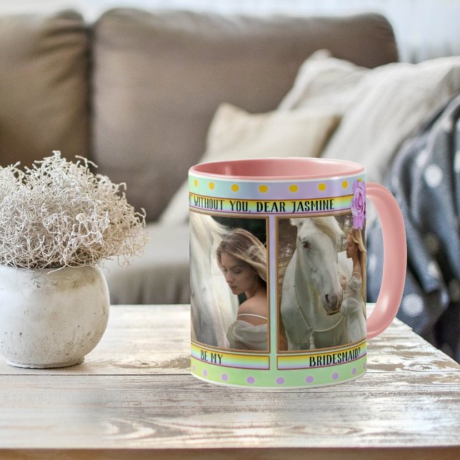 Elegant Bridesmaid Polka Dots Photo Mug (Creator Uploaded)