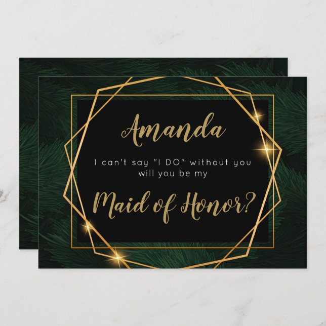 Elegant Bridesmaid proposal card tropical (Front/Back)