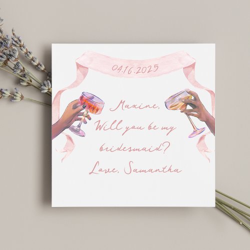 Elegant Bridesmaid Proposal Handwritten Notecard