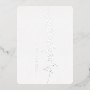 Elegant Bridesmaid Proposal Minimalist Silver Foil Invitation