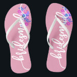 Elegant Bridesmaid Wedding Calligraphy Flip Flops<br><div class="desc">For further customization, please click the "Customize" button and use our design tool to modify this template. If the options are available, you may change text and image by simply clicking on "Edit/Remove Text or Image Here" and add your own. If you wish to have this design added to a...</div>