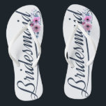 Elegant Bridesmaid Wedding Calligraphy Flip Flops<br><div class="desc">For further customization, please click the "Customize" button and use our design tool to modify this template. If the options are available, you may change text and image by simply clicking on "Edit/Remove Text or Image Here" and add your own. If you wish to have this design added to a...</div>