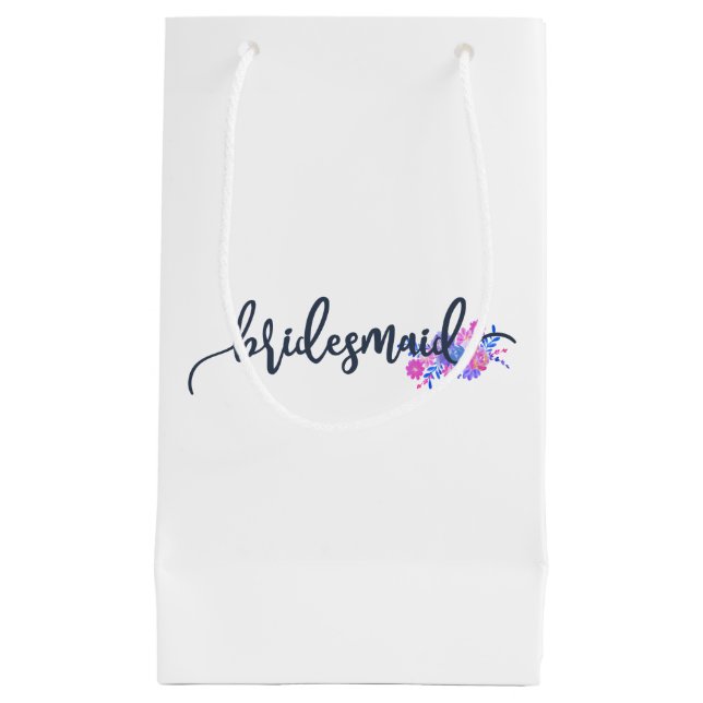 Elegant Bridesmaid Wedding Calligraphy | Gift Bag (Front)