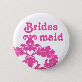 Elegant Bridesmaid Wedding Pinback Button by TheHopefulRomantic at Zazzle