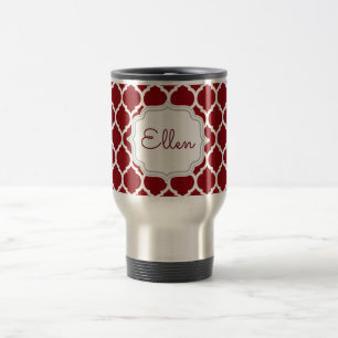 Elegant Bridesmaids gift Moroccan Pattern Monogram Travel Mug