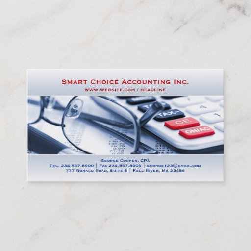 Customizable Elegant Bright Accounting Business Card