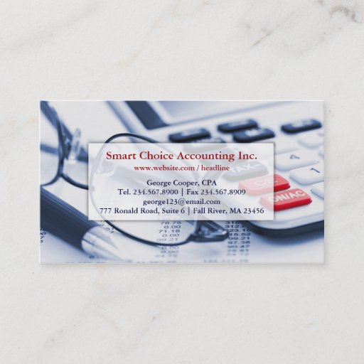 Customizable Elegant Bright Accounting Business Card