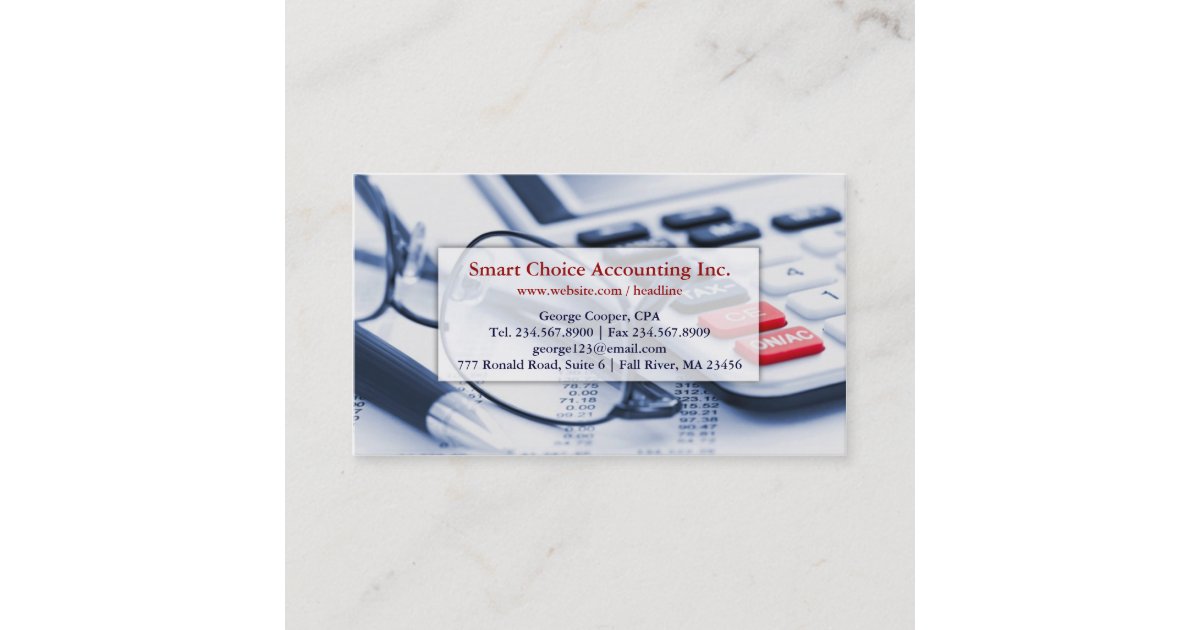 Elegant Bright Accounting Business Card Zazzle