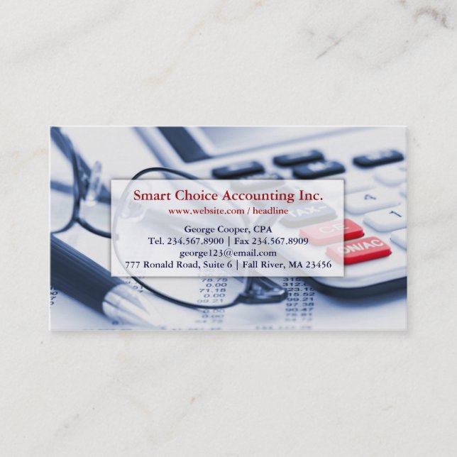 Elegant Bright Accounting Business Card (Front)