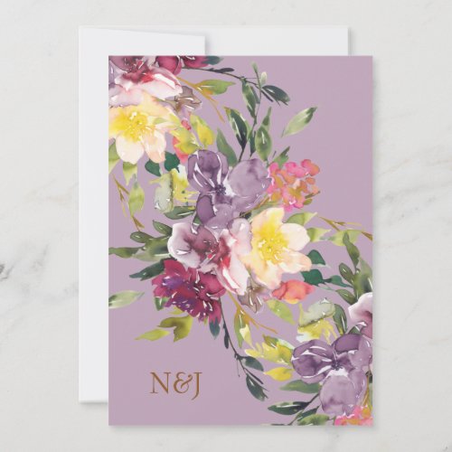 Elegant Bright Colorful Loose Watercolor Floral Invitation