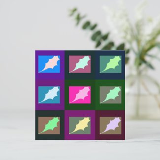 Elegant, Bright Colors Holly Leaves Art