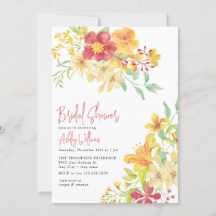 Elegant Bright Floral Chic Bridal Shower Invitation
