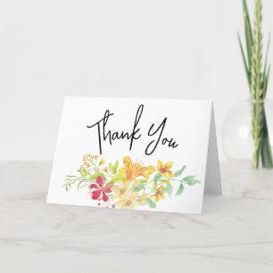 Elegant Bright Floral    Chic Bridal Shower  Letterpress Thank You Card