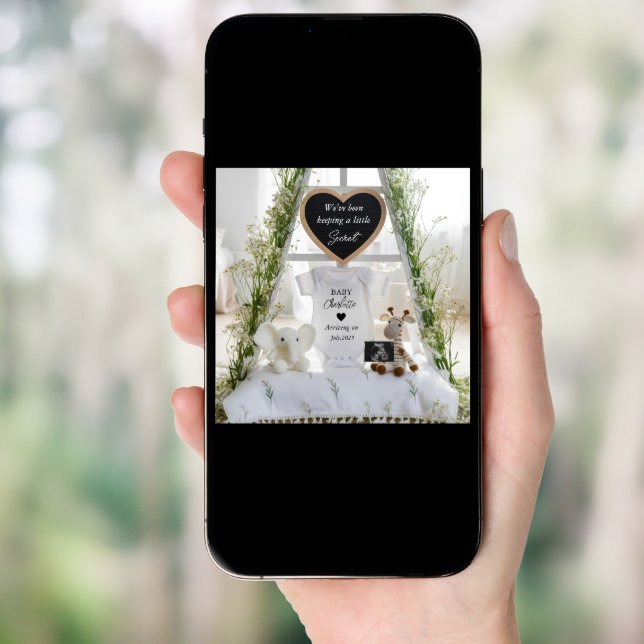 Elegant bright floral  pregnancy announcement  (Front Digital)