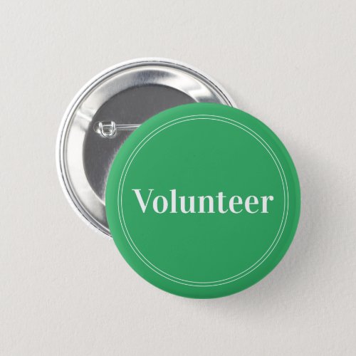 Elegant Bright Green Pin_back Volunteer Buttons