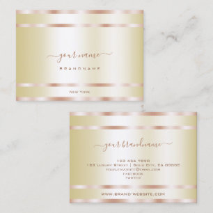 Elegant Bright Luminous Gold and Rose Golden Decor Business Card