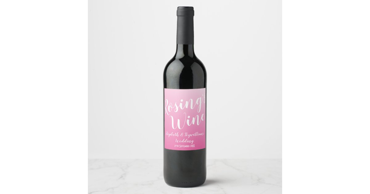 Elegant Bright Pink Wine Label Zazzle