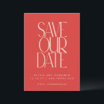 Elegant Bright Red Mid Century Modern Typography Save The Date<br><div class="desc">Elegant Bright Red Mid Century Modern Typography Save the Date</div>