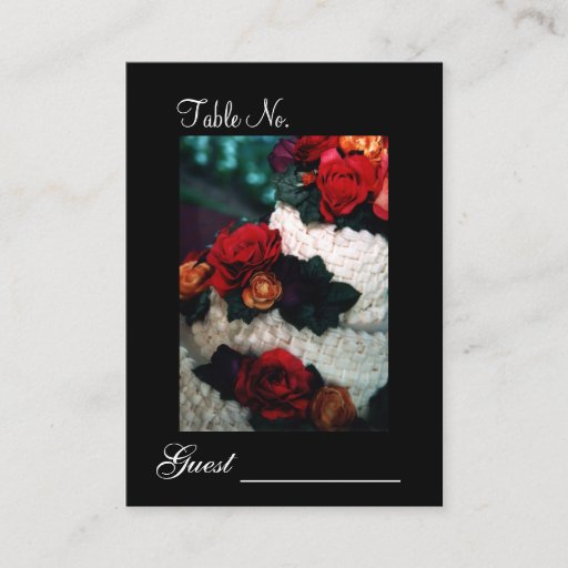 Customizable Elegant Bright Rose Cake Wedding Table Place Card Business Card Template