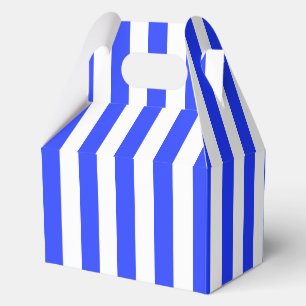 Elegant Bright Royal Blue Striped Pattern Favor Boxes