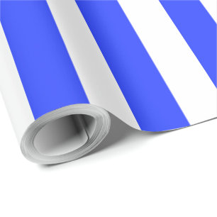 Elegant Bright Royal Blue Striped Pattern Wrapping Paper