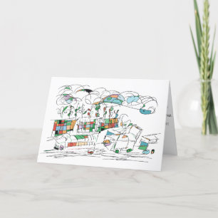 Elegant Bright Whimsical Train Thank You Card