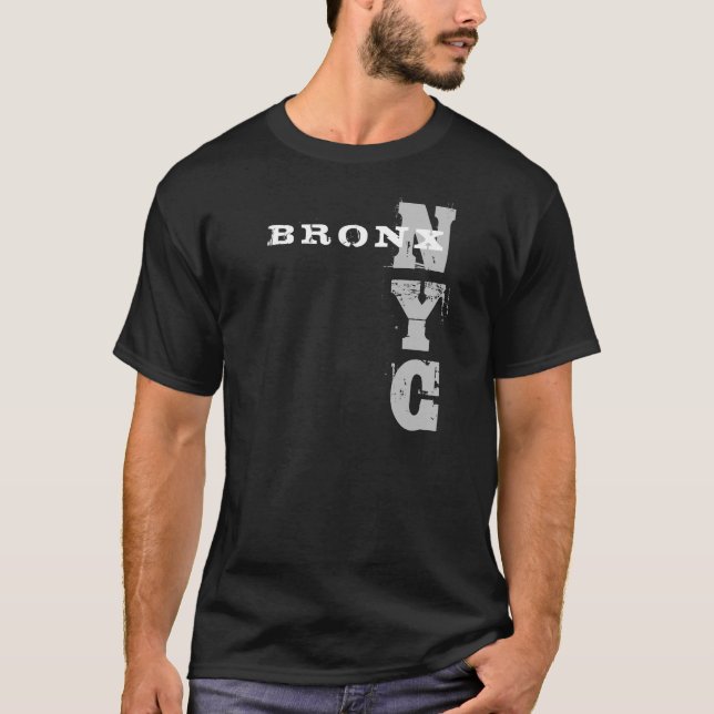Elegant Bronx Nyc Text Black Creative Design T-Shirt (Front)
