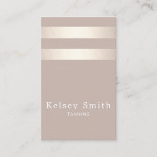 Elegant Bronze And Faux Gold Foil Stripe Business Card